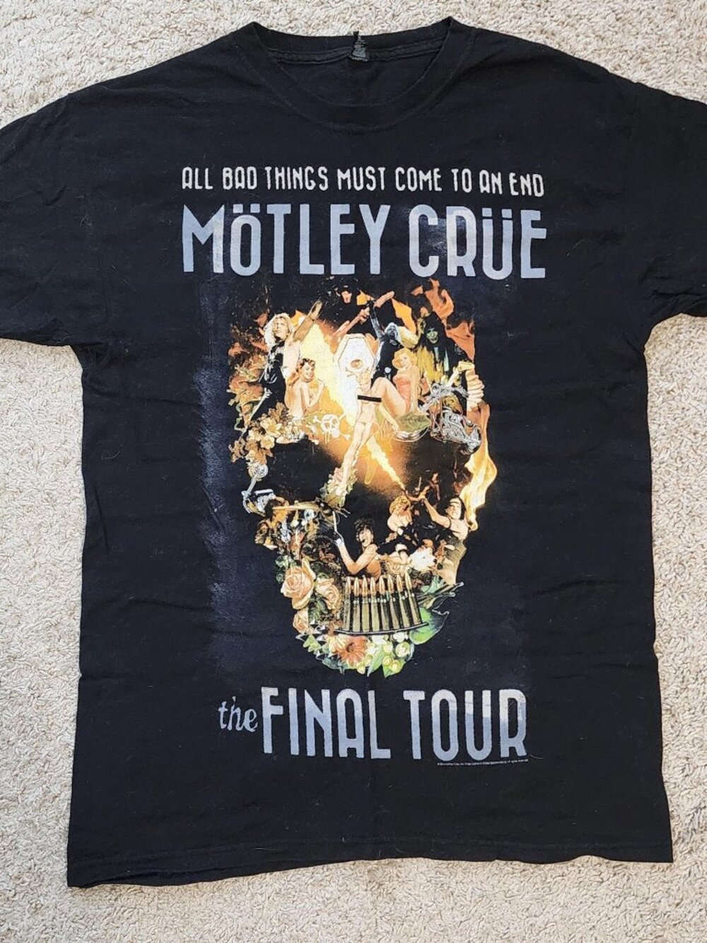 Motley Crue - Official Tour t shirt 2015 - The Final Tour - Size Medium